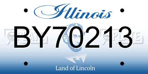 BY70213 Illinois License Plate