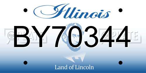 BY70344 Illinois License Plate