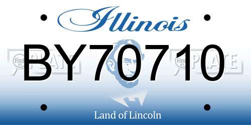 BY70710 Illinois License Plate