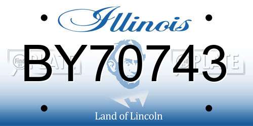 BY70743 Illinois License Plate