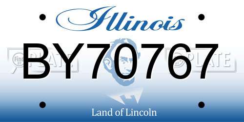 BY70767 Illinois License Plate