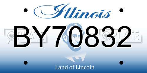 BY70832 Illinois License Plate