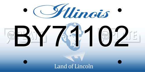 BY71102 Illinois License Plate