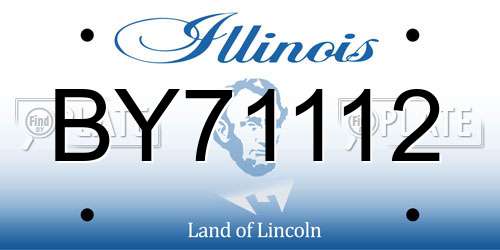 BY71112 Illinois License Plate