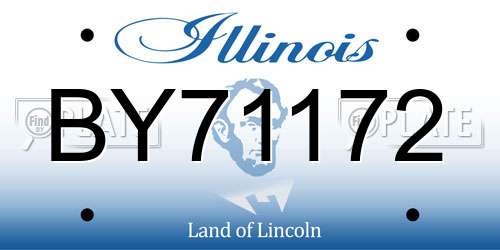 BY71172 Illinois License Plate