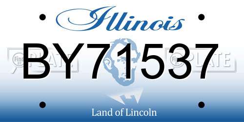 BY71537 Illinois License Plate