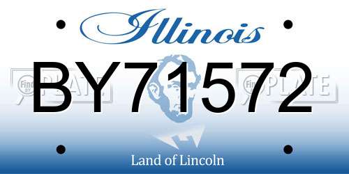 BY71572 Illinois License Plate