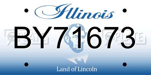 BY71673 Illinois License Plate