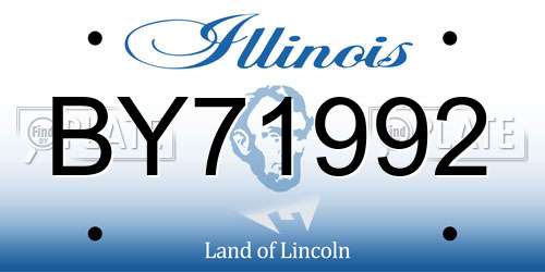 BY71992 Illinois License Plate