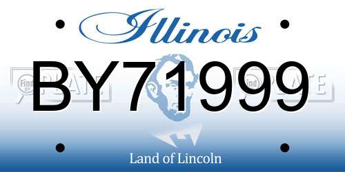 BY71999 Illinois License Plate