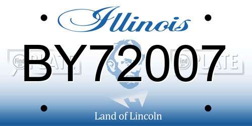 BY72007 Illinois License Plate