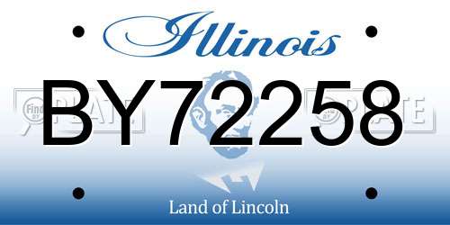 BY72258 Illinois License Plate