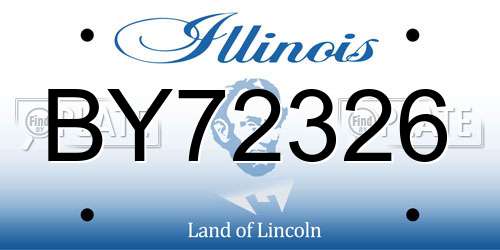 BY72326 Illinois License Plate