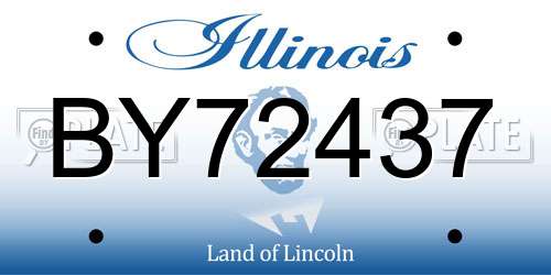 BY72437 Illinois License Plate