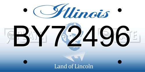 BY72496 Illinois License Plate