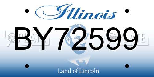 BY72599 Illinois License Plate