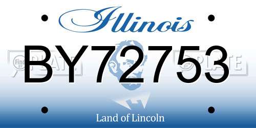 BY72753 Illinois License Plate