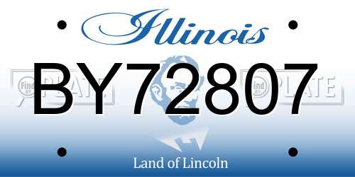 BY72807 Illinois License Plate