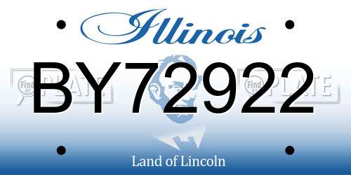 BY72922 Illinois License Plate