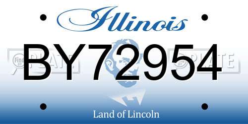 BY72954 Illinois License Plate