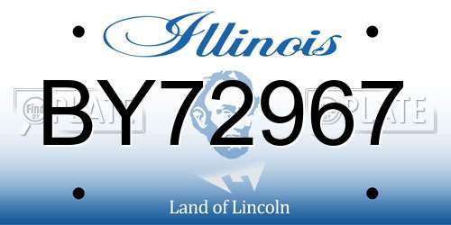 BY72967 Illinois License Plate
