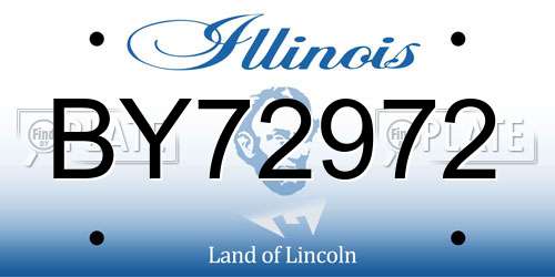 BY72972 Illinois License Plate