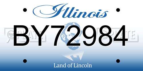 BY72984 Illinois License Plate
