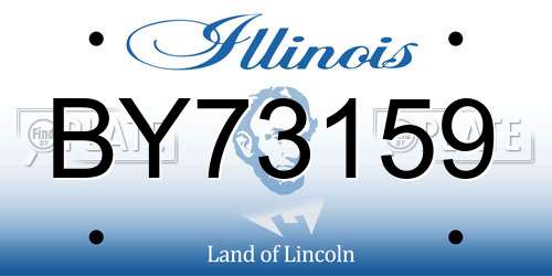 BY73159 Illinois License Plate