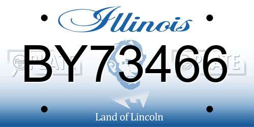 BY73466 Illinois License Plate