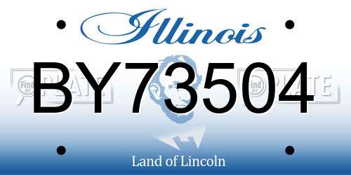 BY73504 Illinois License Plate
