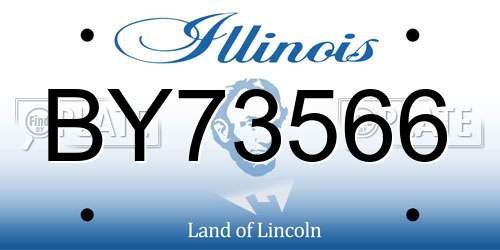 BY73566 Illinois License Plate