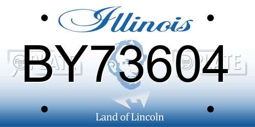 BY73604 Illinois License Plate