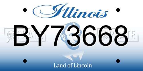 BY73668 Illinois License Plate