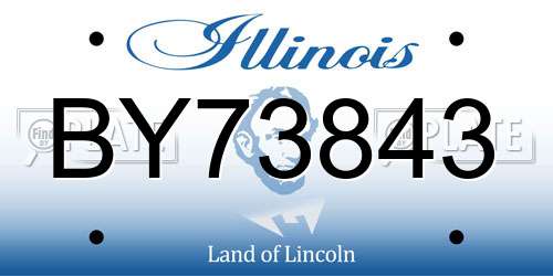 BY73843 Illinois License Plate