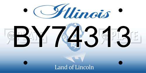 BY74313 Illinois License Plate