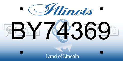BY74369 Illinois License Plate