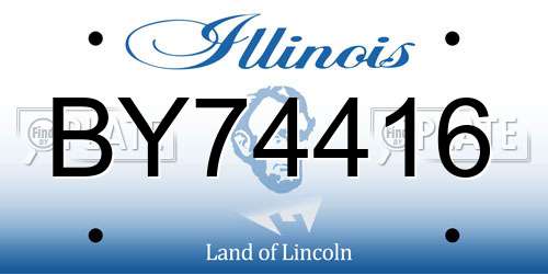 BY74416 Illinois License Plate
