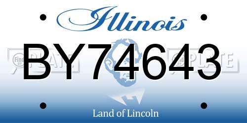 BY74643 Illinois License Plate