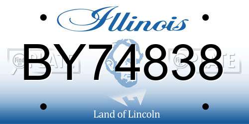 BY74838 Illinois License Plate