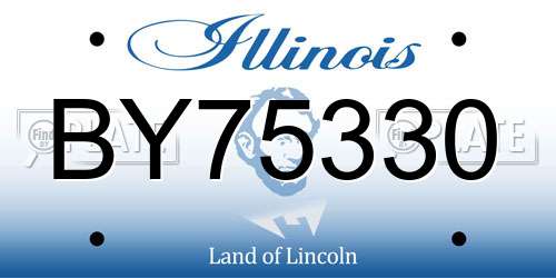 BY75330 Illinois License Plate