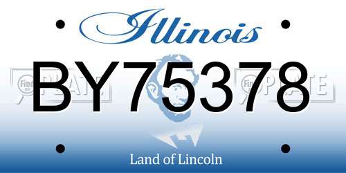 BY75378 Illinois License Plate