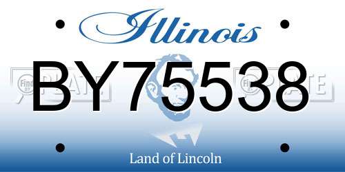 BY75538 Illinois License Plate