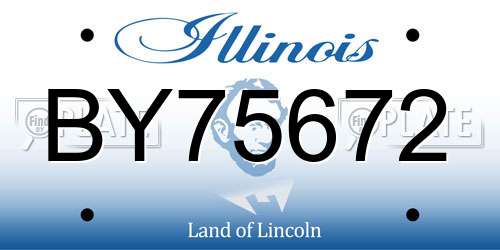BY75672 Illinois License Plate