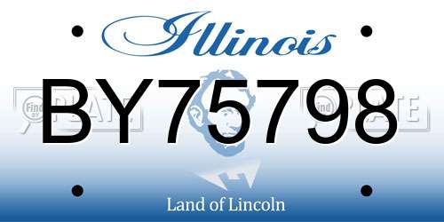 BY75798 Illinois License Plate