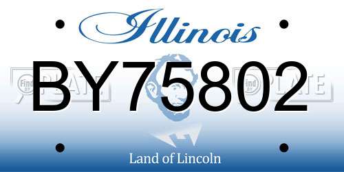 BY75802 Illinois License Plate