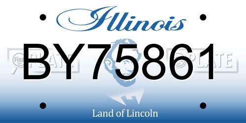 BY75861 Illinois License Plate
