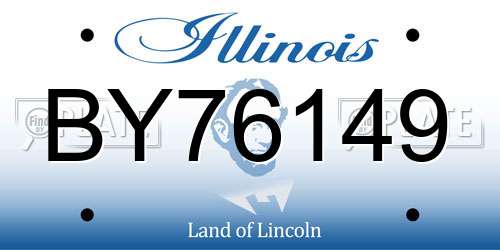 BY76149 Illinois License Plate