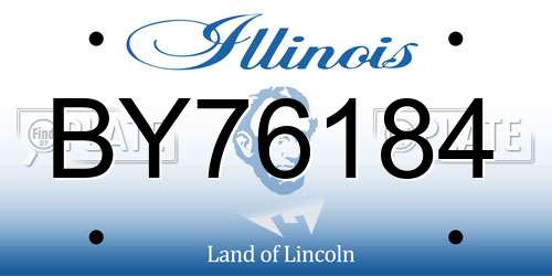 BY76184 Illinois License Plate