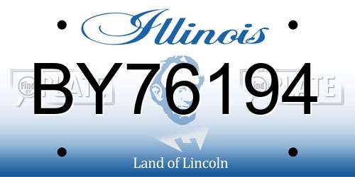 BY76194 Illinois License Plate