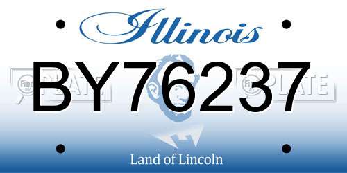BY76237 Illinois License Plate